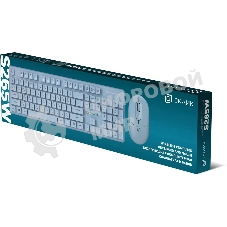 Комплект клавиатура + мышь Оклик S265W клав:голубой мышь:голубой USB беспроводная Bluetooth/Радио Multimedia (1938927)