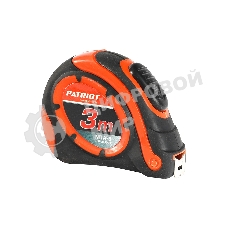 Рулетка PATRIOT MTA-3, автостоп, ударопрочный корпус, обрезиненная, 3м