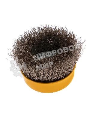 Щетка для УШМ Denzel 75 мм, М14, чашка, витая нержавеющая проволока 0,3 мм