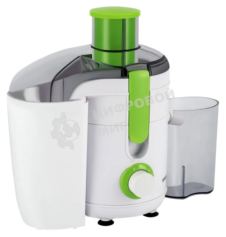 Соковыжималка центробежная Hyundai HY-JE1615 500 Вт рез.сок.:400мл. белый/зеленый