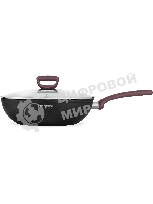 Сковорода ВОК (WOK) Rondell Fest RDA-1527 круглая 28 см, покрытие: Xylan Plus ручка несъемная (с крышкой) черный