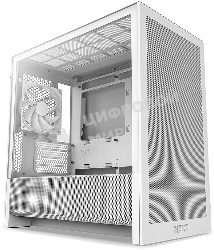 Компьютерный корпус без блока питания Case NZXT H3 Flow (2025), Midi-Tower, TG, 1x120мм, 1xUSB-A 3.2 + 1xUSB-C 3.2, mATX, mITX White