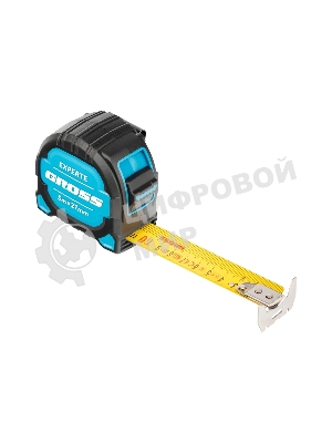 Рулетка Gross Experte, 5 м x 27 мм, двухкомпон. корпус, магнит, двухстор. разметка, нейлон