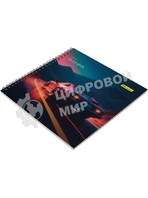 Скетчпад Silwerhof 20л. 190x190 мм Неон 4 дизайна, гребень