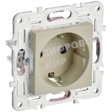 Розетка IEK SKANDY SK-R06B 16А с заземл. защ. штроки б/к бежевый SK-R14-16-1-K10