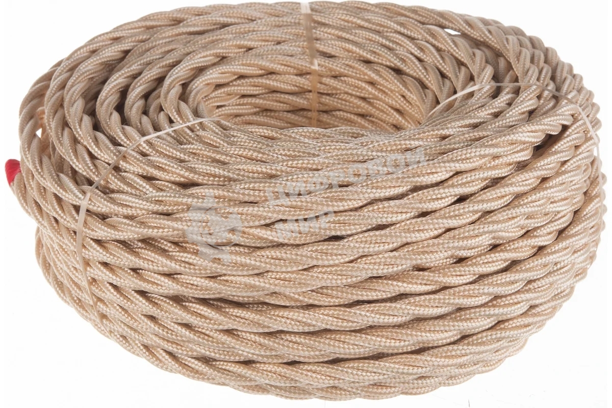 Провод ретро Bironi B1-435-719-50 3х2.5 матовый песочное золото (уп. 50 м)