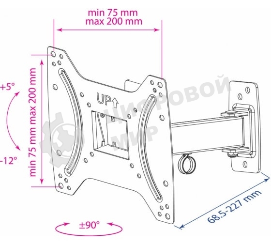 Кронштейн Kromax OPTIMA-203 черный, 15