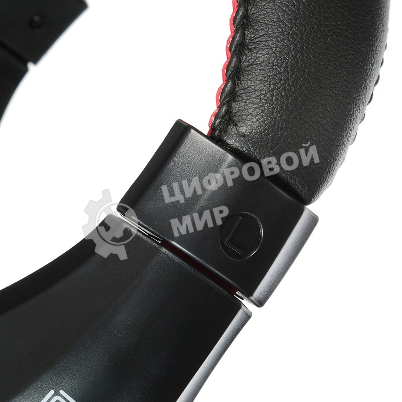 Гарнитура проводная с микрофоном Oklick HS-L100 черный/красный 2м мониторы оголовье (NO-530)