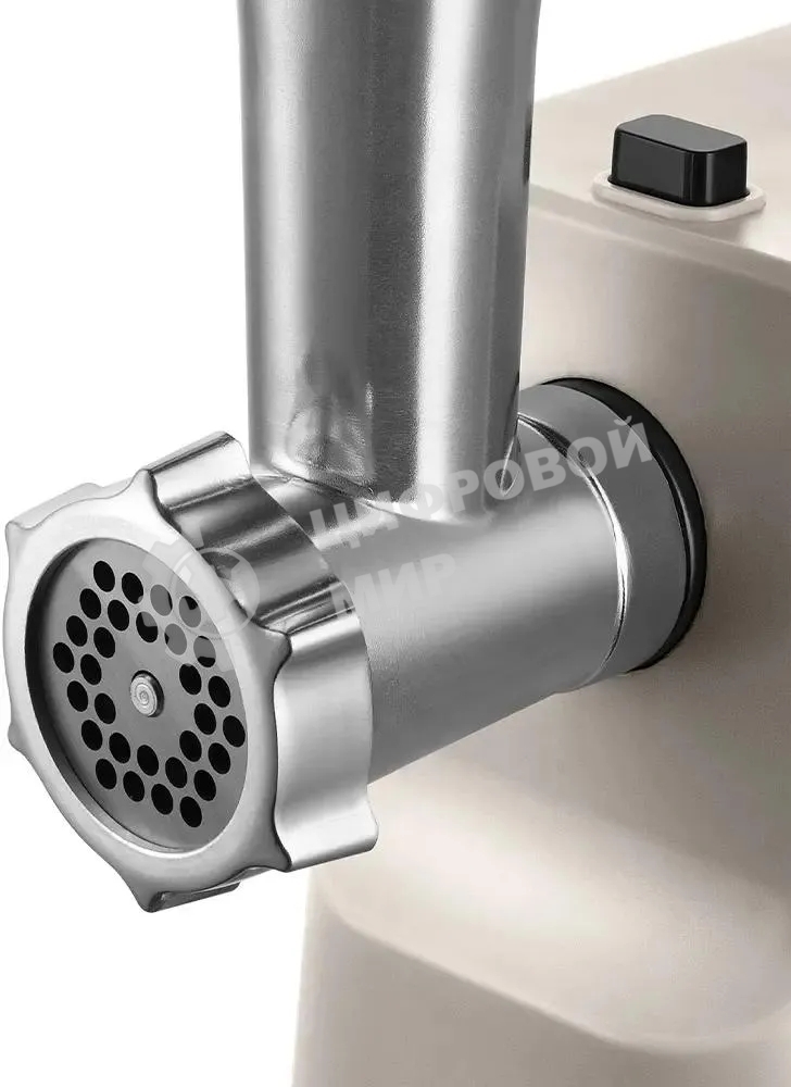 Мясорубка электрическая Kitfort КТ-2126 серый, 800 Вт, 1.2 кг/мин, реверс, защита от перегрузки, насадки - 4