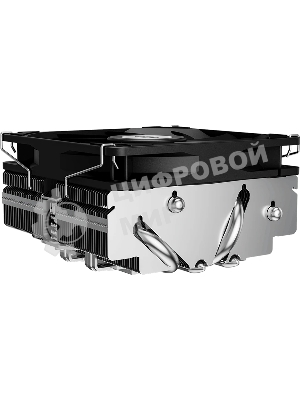 Кулер для процессора PCCooler RC400-53 (125W, 4-pin PWM, 53.5мм, Al/Cu, 4x6мм, 1x92мм, 43CFM, 31.2dBA, 2700RPM, S: 1851/1700/1200/20XX/115X, AM5/AM4, silver, black)