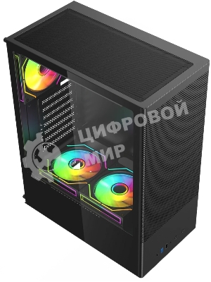Компьютерный корпус ACD Citadel 108B ATX, Type-C + 2XUSB ports + HD audio combo, Mesh, TG, черный.