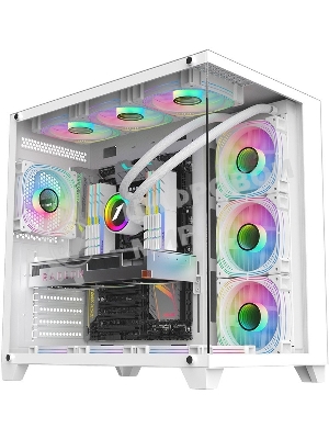 Компьютерный корпус 1STPLAYER MEGAVIEW MV8-TP белый/ATX/MV8-TP-WH