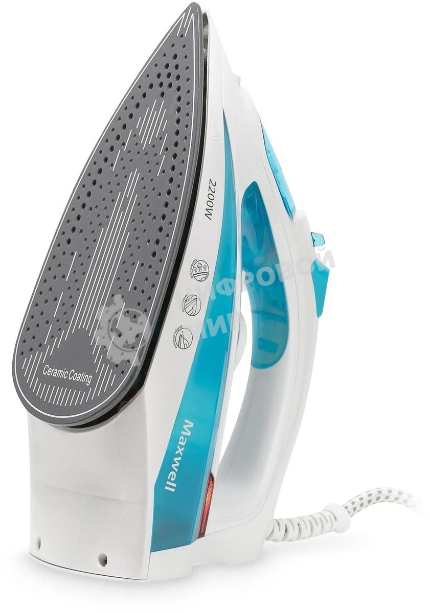 Утюг Maxwell MW-3055B белый/голубой 2200W