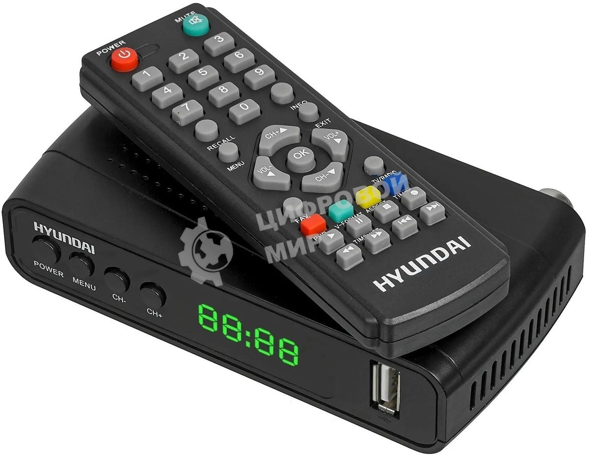Ресивер DVB-T2 Hyundai H-DVB520 черный