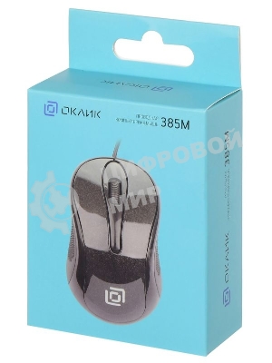Мышь проводная Oklick 385M черный, 1000 dpi, USB, кнопки - 3