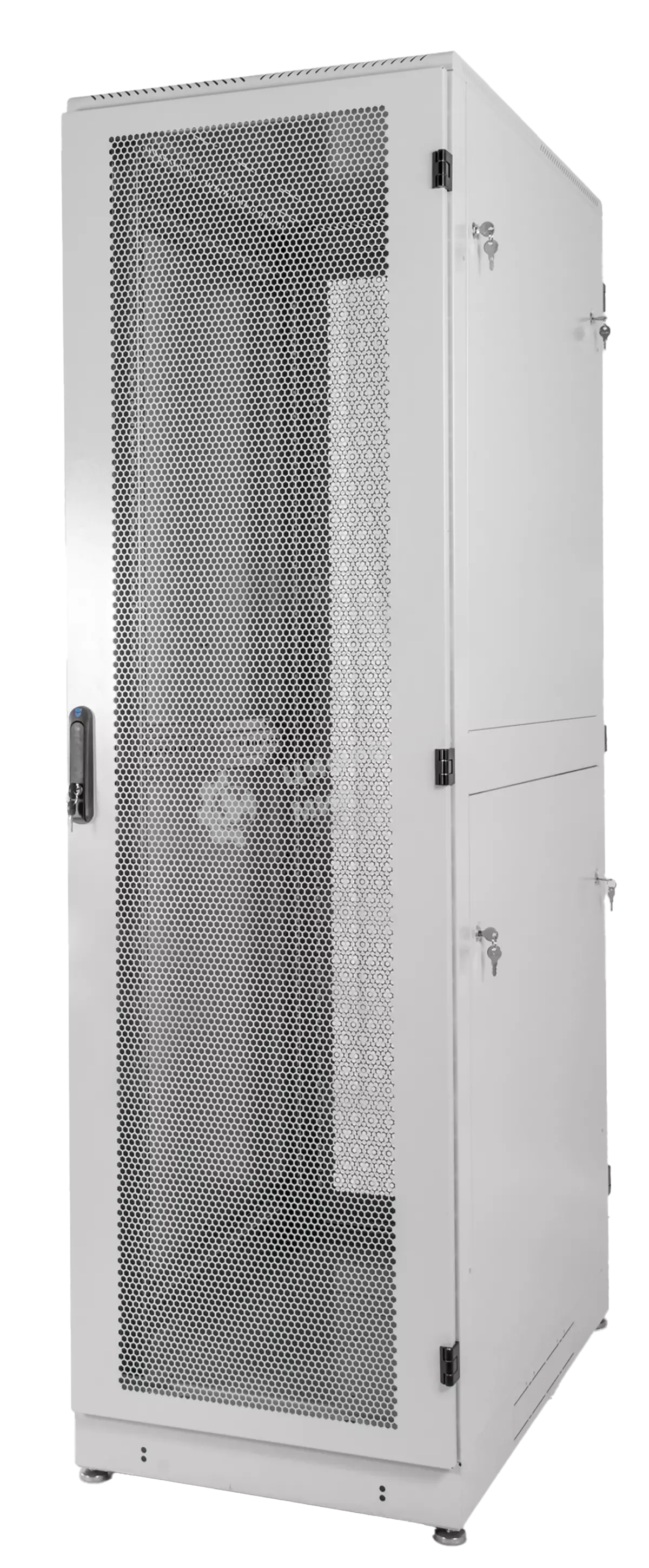 Шкаф серверный напольный 48U (600 1000) дверь перфорированная, задние двойные перфорированные