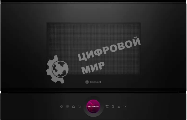 Встраиваемая микроволновая печь Bosch BER7321B1 900Вт, 5 режимов, кварцевый гриль,инвертер, 21 л, черный, петли справа