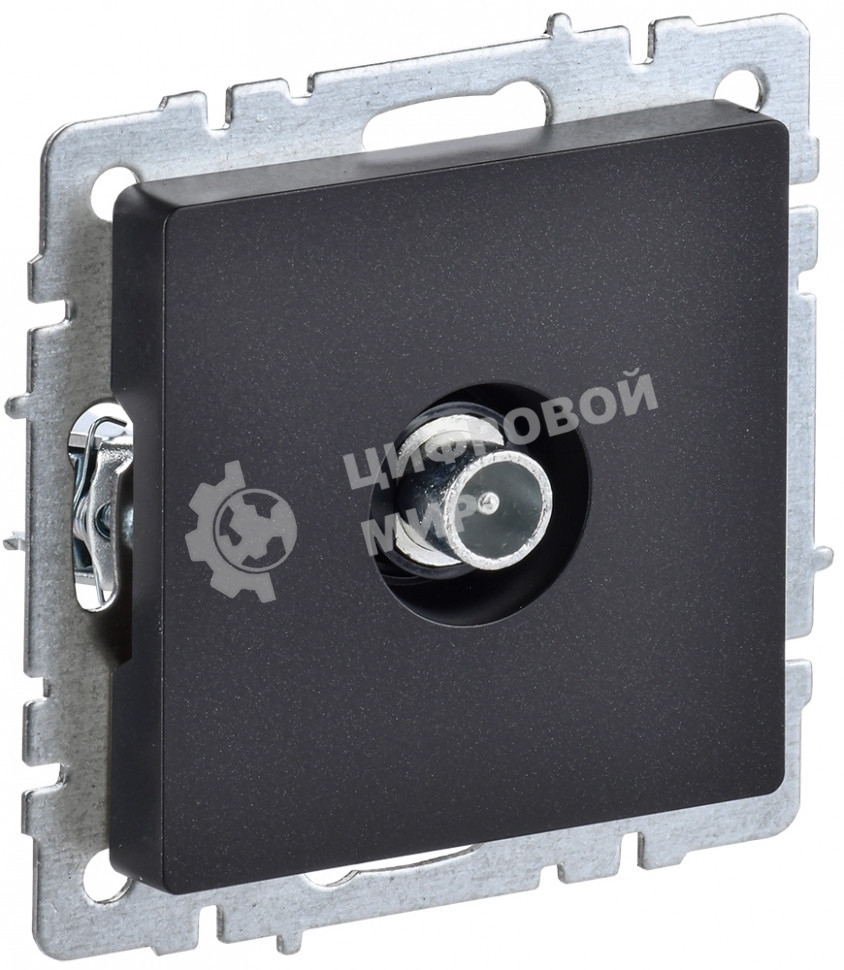 Розетка телевизионная проходная IEK BRITE РТВ10-0-БрЧ черный