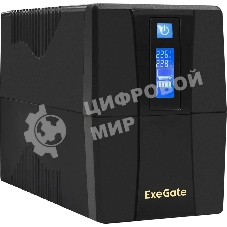 Источник бесперебойного питания ExeGate EP285580RUS SpecialPro Smart LLB-600.LCD.AVR.EURO.RJ.USB 600VA/360W, LCD, AVR, 2 евророзетки, RJ45/11, USB, черный