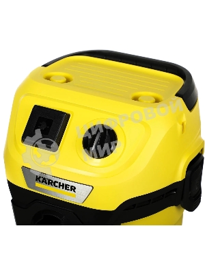 Строительный пылесос Karcher WD 3 P V-17/4/20 желтый, 1000 Вт, уборка сухая/сбор воды, пылесборник мешок/контейнер, 17 л