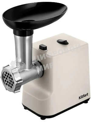 Мясорубка электрическая Kitfort КТ-2126 серый, 800 Вт, 1.2 кг/мин, реверс, защита от перегрузки, насадки - 4
