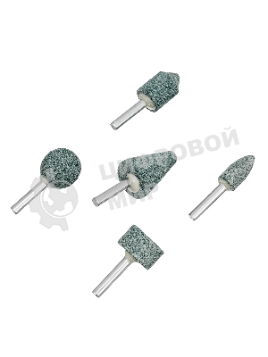Набор шарошек Denzel абразивных для дрели (ПШМ), 63С, 5 шт.