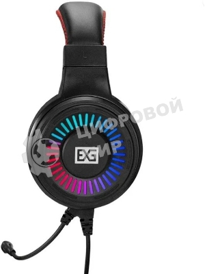 Гарнитура ExeGate Gaming HS-520G чёрный, проводная, 2 x mini jack 3.5 мм + USB, подсветка, регулятор громкости