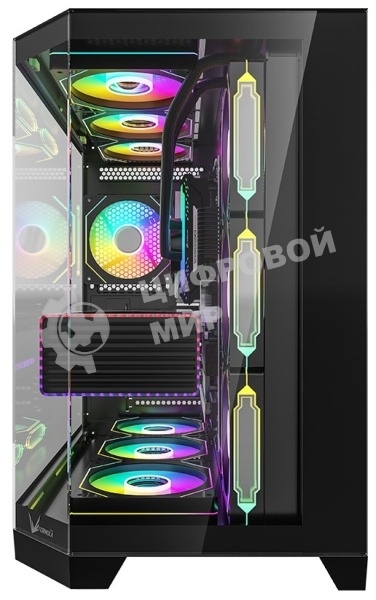 Компьютерный корпус Formula V Line Crystal Z6 Black, ATX, Left & Front & Bevel side Tempered Glass, TYPE-C*1, USB3.0*2