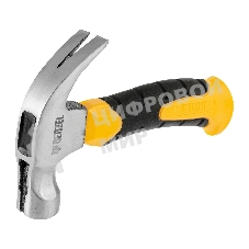 Молоток-гвоздодер мини Denzel, боек с магнитом, фибергласовая двухкомпонентная рукоятка, 9oz, 250г