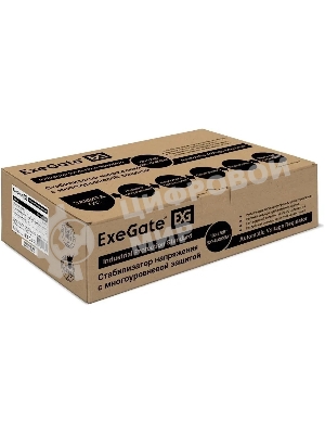 Стабилизатор напряжения ExeGate Master AV-3000 (3000ВА, 140-260В, цифр. индикация вход/вых. напряжения, 220В±8%, КПД 98%, 5 уровней защиты, задержка, метал.корпус, клем.колодка, RTL)