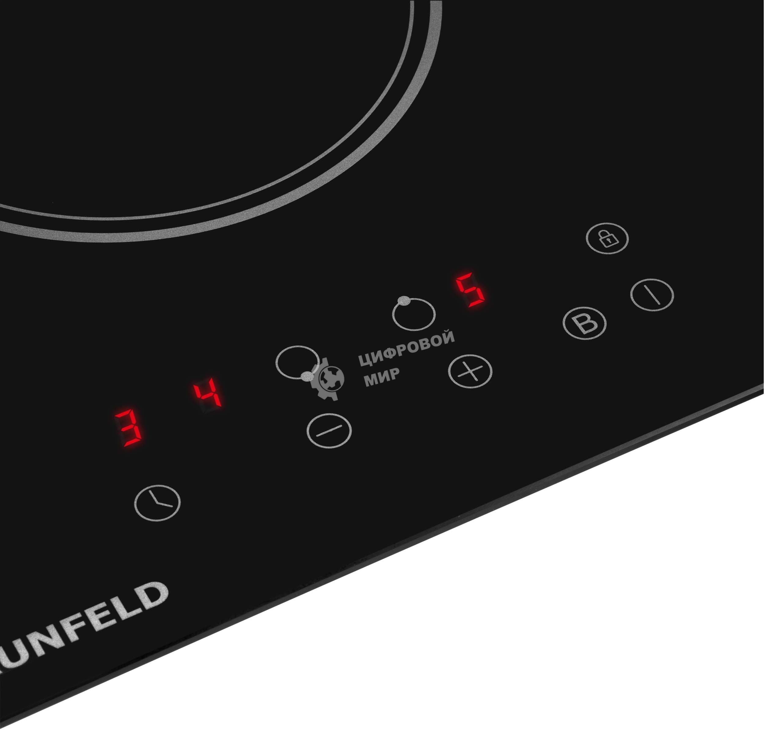 Индукционная варочная панель Maunfeld AVI292BK, конфорок: 2 шт., стеклокерамика, независимая, черный