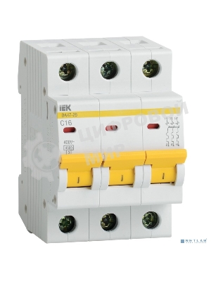 Выключатель автоматический модульный 3п B 25А 4.5кА ВА47-29 IEK MVA20-3-025-B