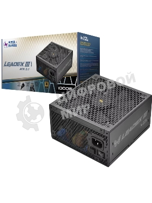 Блок питания Super Flower Power Supply Leadex III Gold, 1000 Ватт, 1000W, ATX 3.1, 140мм, 8xSATA, 4xPCI-E(6+2), 1x12VHPWR(12+4), APFC, 80+ Gold, Full Modular
