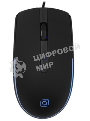 Мышь проводная Oklick 100M черный, 1600 dpi, USB, кнопки - 4