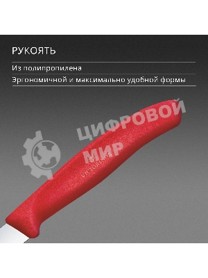 Нож кухонный Victorinox Swiss Classic (6.7401.C1) стальной для чистки овощей и фруктов лезв. 80 мм прямая заточка красный