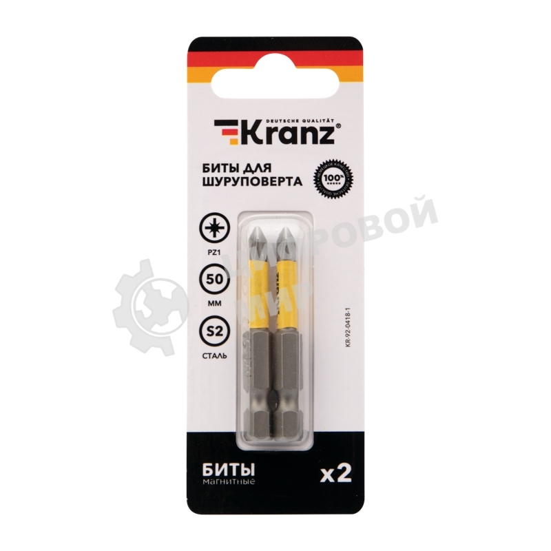 Бита для шуруповерта Kranz PZ1х50 мм (2 шт./уп.)