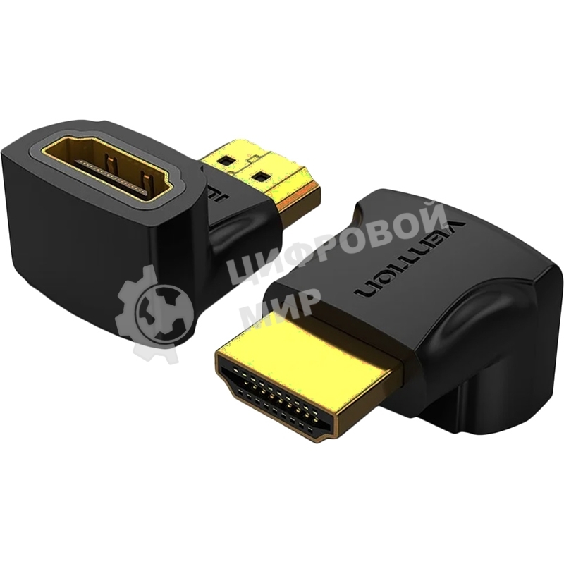 Адаптер-переходник Vention HDMI v2.0 19M/19F угол 90