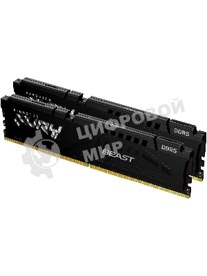 Оперативная память Kingston Fury Beast, DDR5, 32GB (2x16GB), 5600MHz, CL40, DIMM, с радиаторами, черный