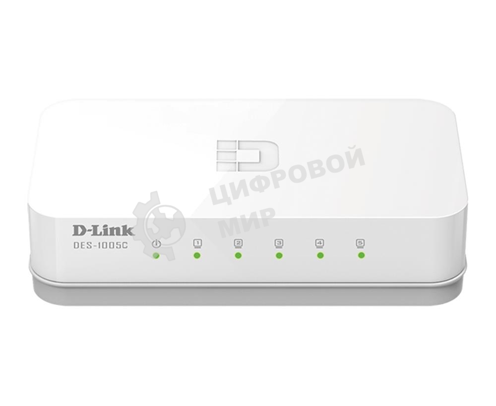 Коммутатор D-Link DES-1005C/B1A, 5-port UTP 10/100Mbps Auto-sensing, Stand-alone, Unmanaged Palm-top Fast Ethernet Switch