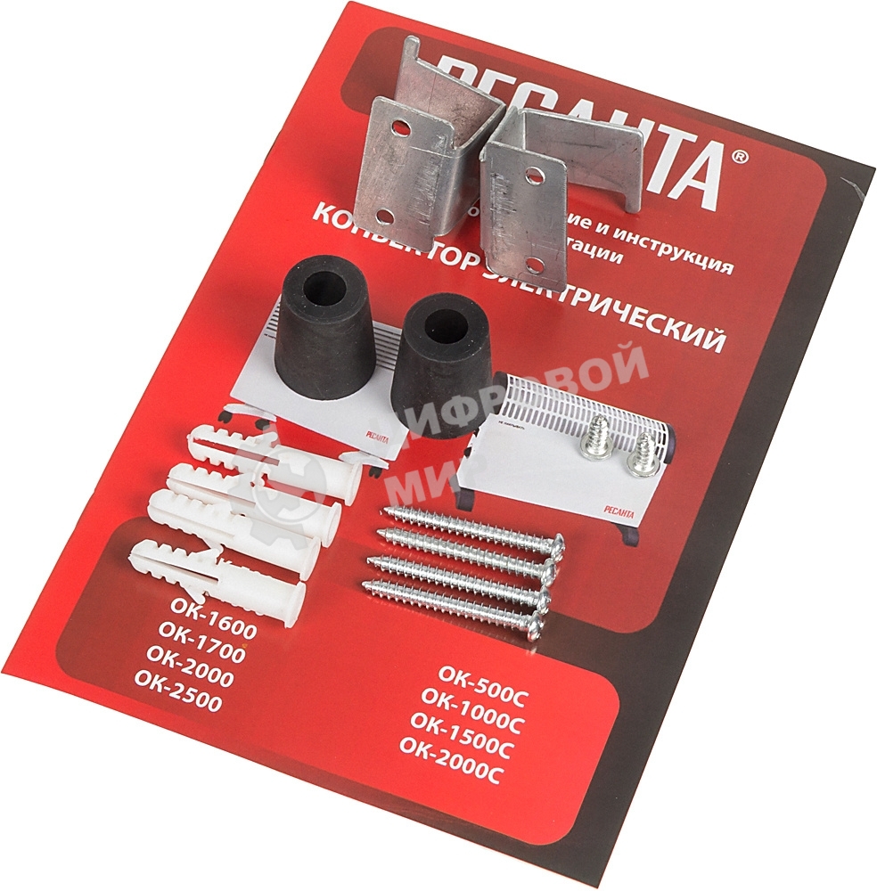 Конвектор электрический Ресанта ОК-1600 белый, 1600 Вт, 20 м2, термостат