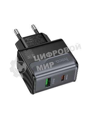 Зарядное устройство Hoco 30Вт, 3А, QC3.0/PD, 1xUSB, 1xType-C, CS73A, черный, коробка