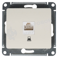 Механизм розетки комп. 1-м СП Glossa RJ45 беж. SchE GSL000281K
