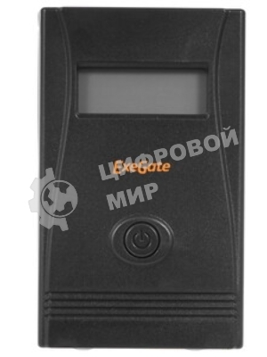 Источник бесперебойного питания ExeGate Smart LB-850.LCD.AVR.2SH.USB (850VA/510W, LCD, AVR, 2*Schuko, USB, батарея 12V 9Ah, черный)