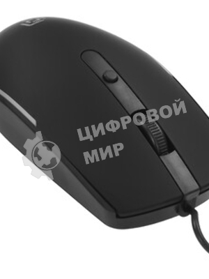 Мышь проводная Oklick 100M черный, 1600 dpi, USB, кнопки - 4
