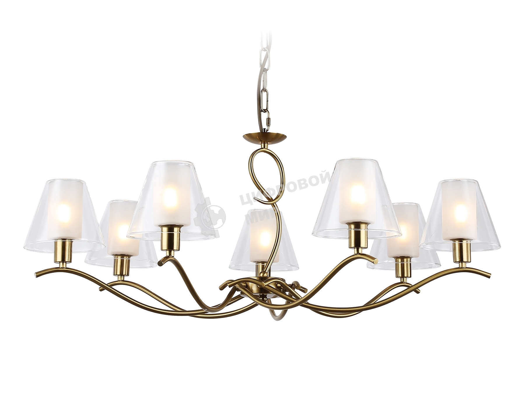 Люстра Ambrella light LH57093/7 BS/FR латунь/белый матовый E14/7 max 40W D840*790