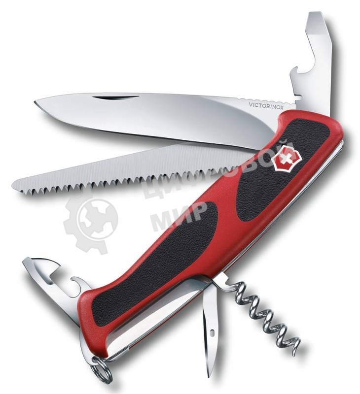 Нож перочинный Victorinox RangerGrip 55 (0.9563.CB1) 130мм 12функций красный/черный блистер