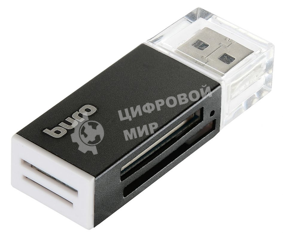 Кард-ридер Buro BU-CR-3104/черный/MMC/MS/MS Duo/MS Pro/RS-MMC/SD/SDHC/TF/mini-SD/USB 2.0/пластик