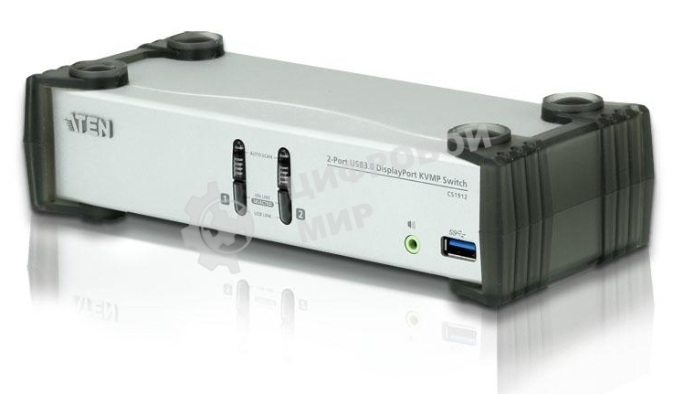 Переключатель, электрон., ATEN KVM+Audio+USB 3.0, 1 user USB+DP => 2 cpu USB+DP, со шнурами DP 2x1.5м.+USB 2х1.8м., 3840x2160 30Hz, настол., исп.стандарт.шнуры, без OSD, некаскад., (DisplayPort ver 1.1)