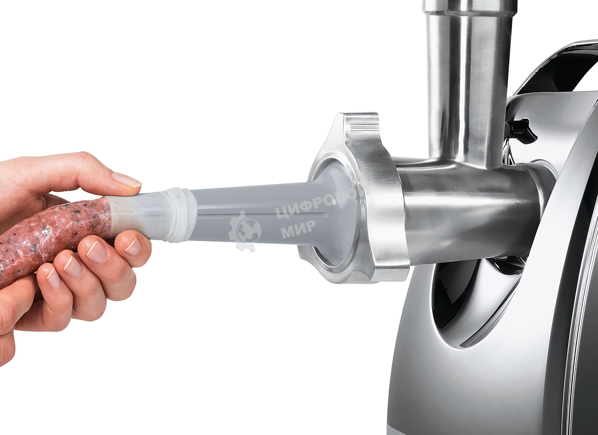 Мясорубка электрическая Bosch MFW68660 черный, 2200 Вт, 4.3 кг/мин, реверс, защита от перегрузки, металлический лоток, насадки - 10