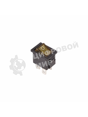 Выключатель клавишный Rexant 250V 6А (4с) ON-OFF желтый с подсветкой Mini